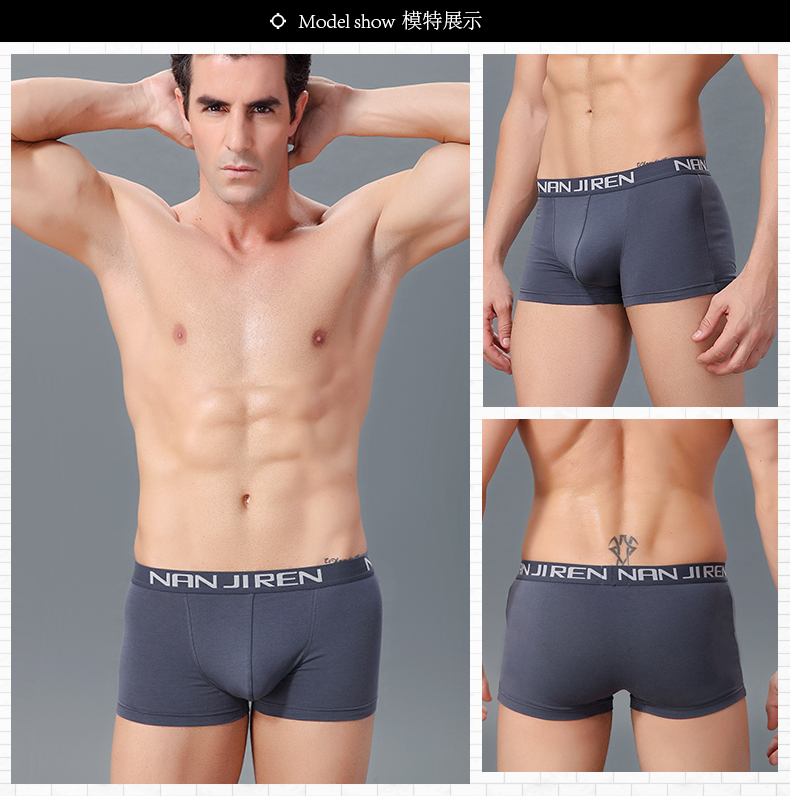 Quần lót nam chất liệu cotton nam 5 chất tải U-lồi Lycra không có dấu vết hấp thụ độ ẩm giữa eo quần short đầu nam quần sịp nam