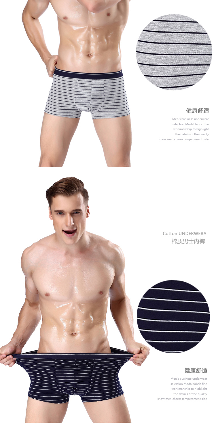 Nam Cực 4 lon quà tặng hộp boxer cotton tóm tắt eo in vuông quần short đầu thanh niên LM quan lot in hinh ngo nghinh