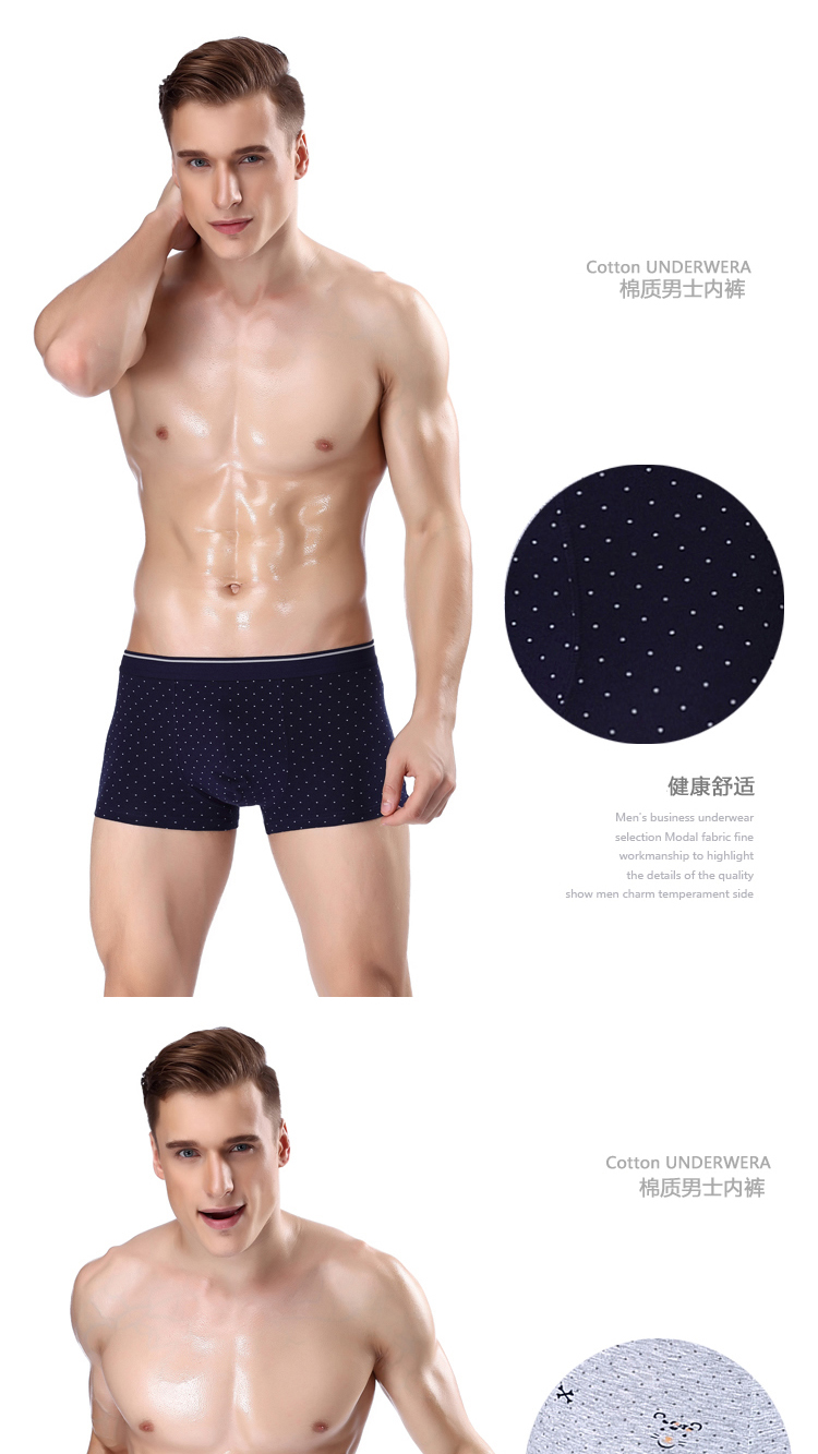 Nam Cực 4 lon quà tặng hộp boxer cotton tóm tắt eo in vuông quần short đầu thanh niên LM quan lot in hinh ngo nghinh