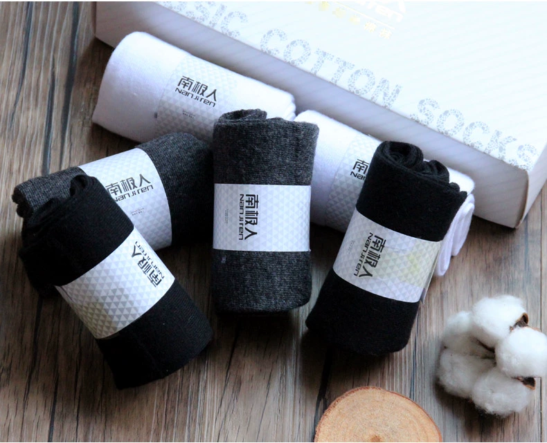 Vớ cotton nam cực nam trong vớ cotton ống cotton kinh doanh thường nam vớ thuyền 6 đôi vớ khử mùi ngắn - Vớ bông