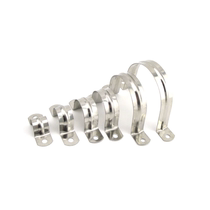 304 stainless steel pipe code skin code pipe clamp pipe card horse card U type pipe card half code iron plate