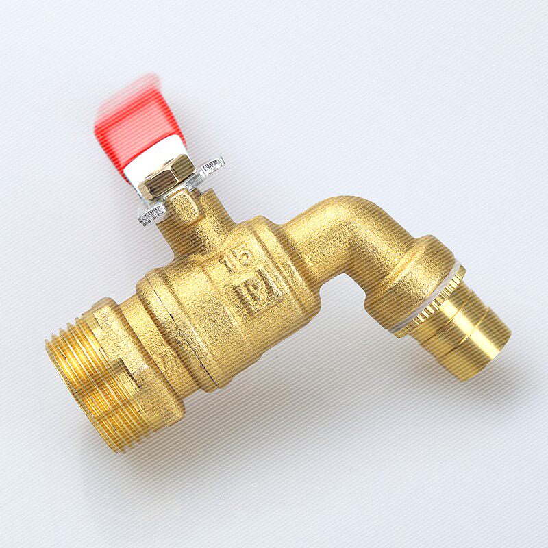 Boulder all copper hot water nozzle ball valve Elbow nozzle ball core hot water faucet quick open 4 points 6 points