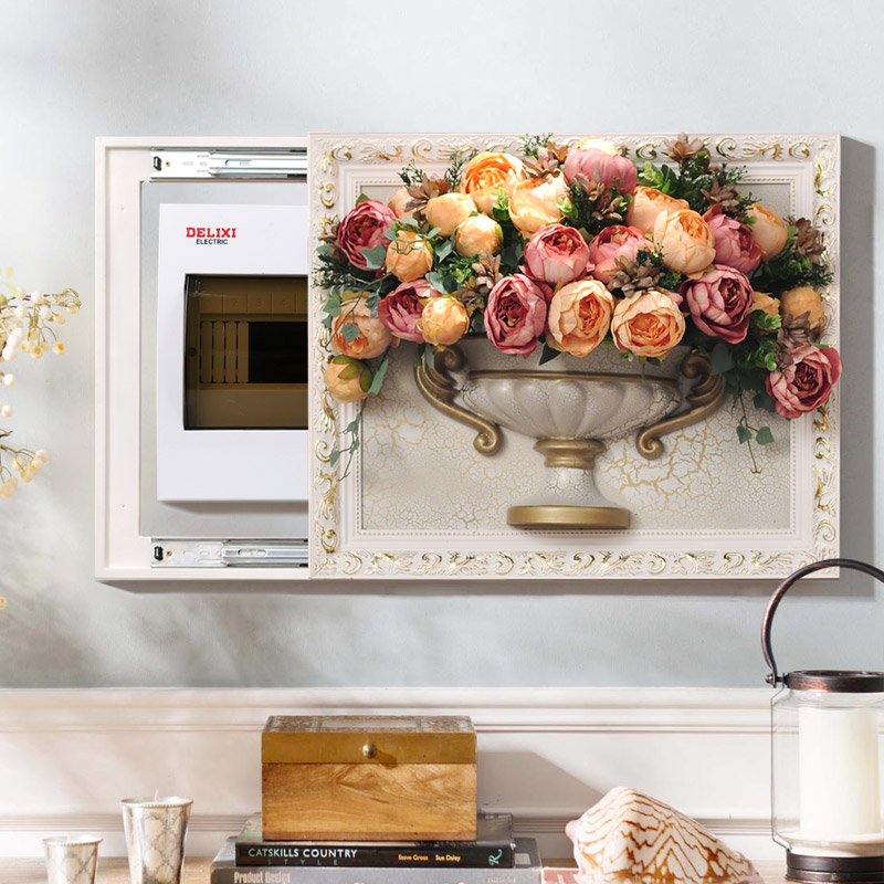 European meter box decoration painting simple modern luxury distribution box weak current box switch box decoration cover push-pull type