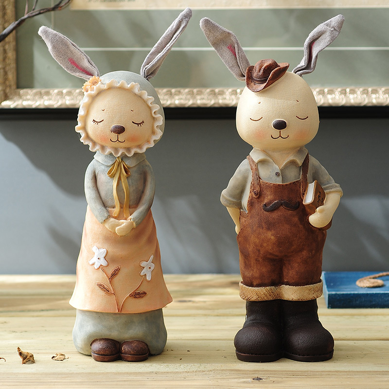 Creative Cute Rabbit small swing piece Deposit Money Pot Wedding Gift American Room TV Cabinet Wine Cabinet Home Decoration Pint