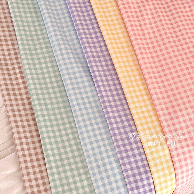 40 Pieces of Colorful Plaid Candy-Colored Digital Direct-Print Fabric Pure Cotton Printed Clothing Home Wear Handmade Bags