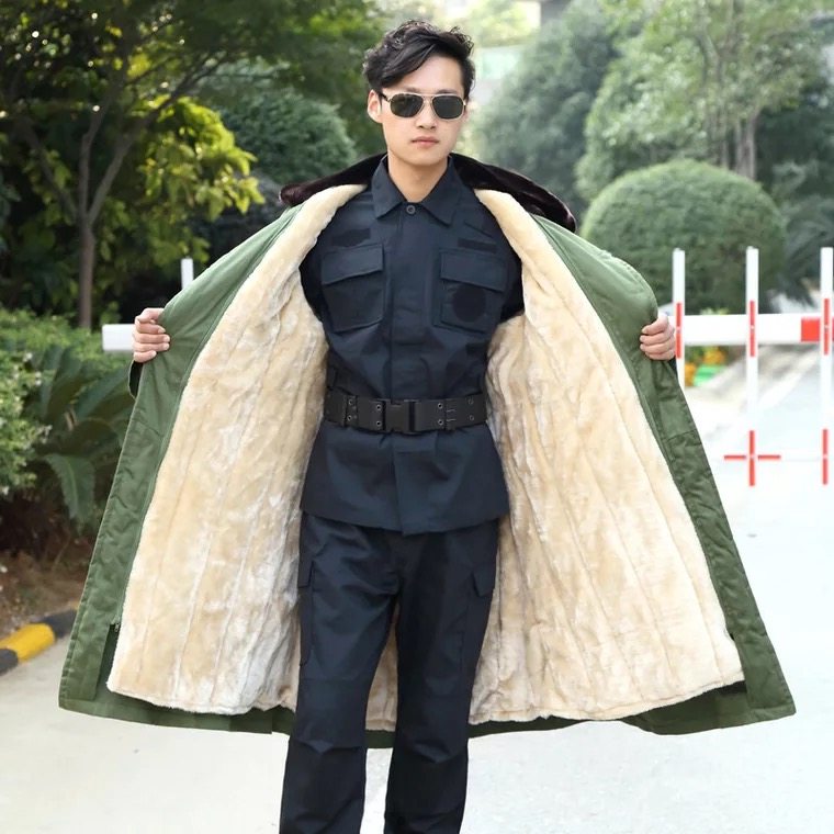 Army coat cotton big clothes men's winter thickened lengthened section washable coat cold storage anti-chill cotton clothes gush yellow coat-Taobao