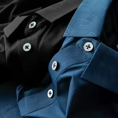 Summer seamless pressure rubber men's T-shirt ultra-thin silky silky non-ironing Ice Silk fabric crown print men's casual short sleeve men