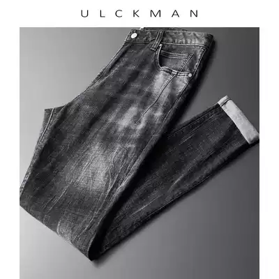 ULCK summer trendy men's jeans soft and comfortable stretch cotton retro old straight jeans men's thin pants
