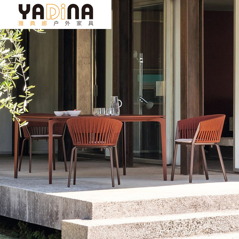 Outdoor table and chairs open air three-five pieces of modern minimalist casual café milk tea shop table and chairs combined outdoor table and chairs