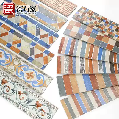 Pastoral American Mediterranean antique brick wave line kitchen waistline living room waveguide line skirting tile