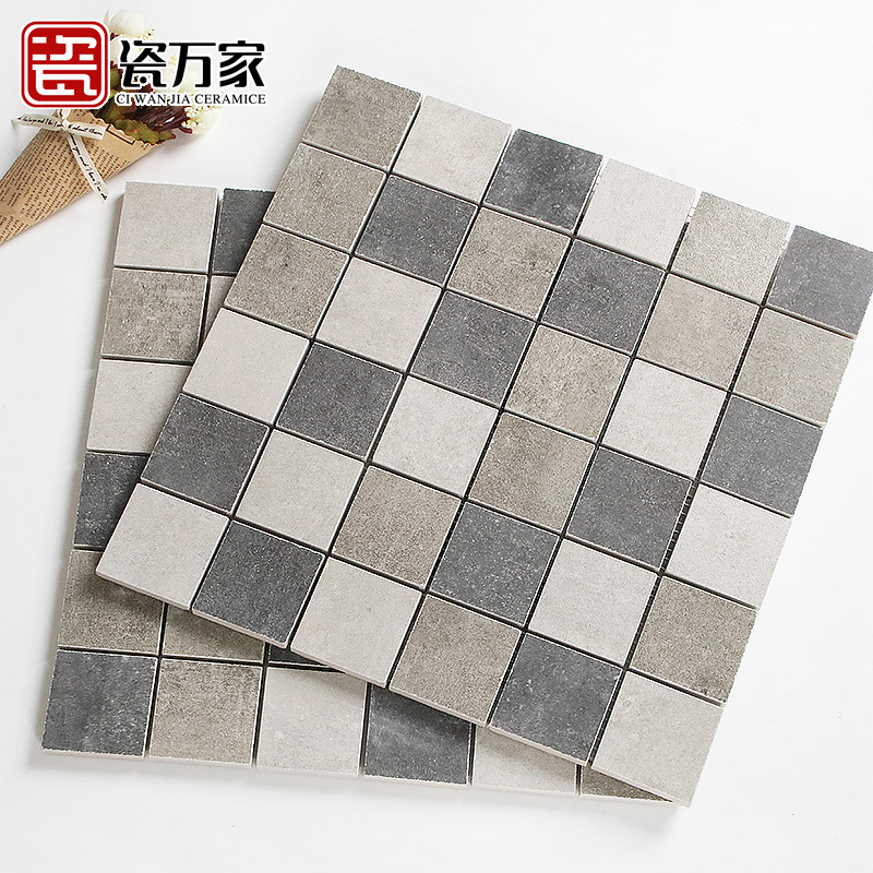 Nordic industrial cement gray handmade mosaic tiles Powder room Kitchen balcony Plain background wall tiles Floor tiles