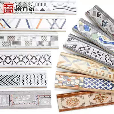 Simple modern Nordic living room kitchen dressing room Jazz white wall tile decorative strip 3d stereo waistline tile