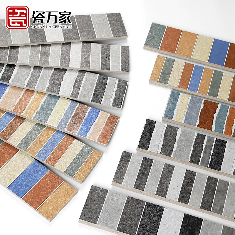 American pastoral Mediterranean Nordic cement gray Living room skirting board Kitchen powder room Waist line Skirting tile 60