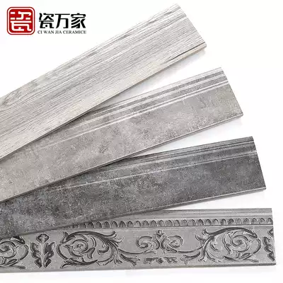 Nordic minimalist modern industrial cement gray antique matte living room skirting board tile Bedroom balcony skirting line