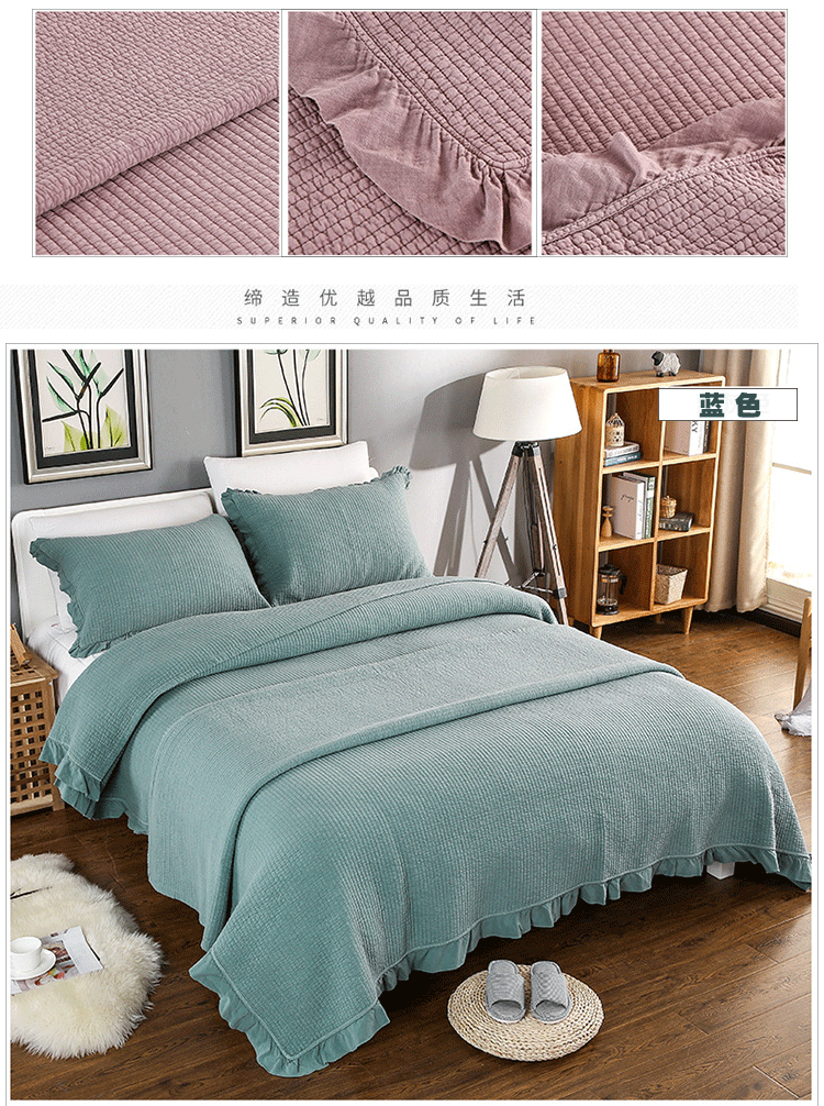 giường bằng vải bông quilting cát bao gồm một gia đình bốn ba mảnh chăn bông được tấm trượt trơn dày bông - Trải giường ga giuong dep