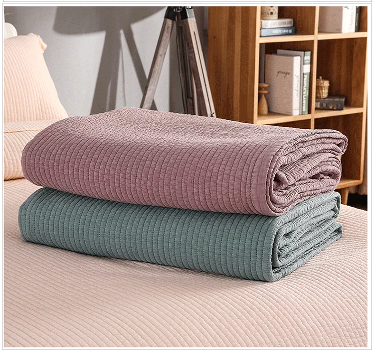 giường bằng vải bông quilting cát bao gồm một gia đình bốn ba mảnh chăn bông được tấm trượt trơn dày bông - Trải giường