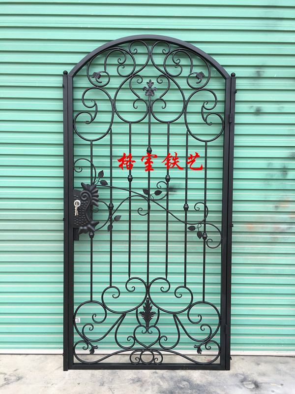 Custom Made European Style Wrought Iron Gate Outdoor Patio Door