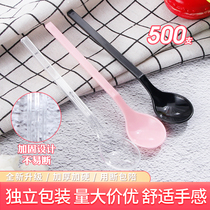 Disposable plastic small spoon thickened pudding dessert yogurt jelly Moss dessert ice cream spoon Independent