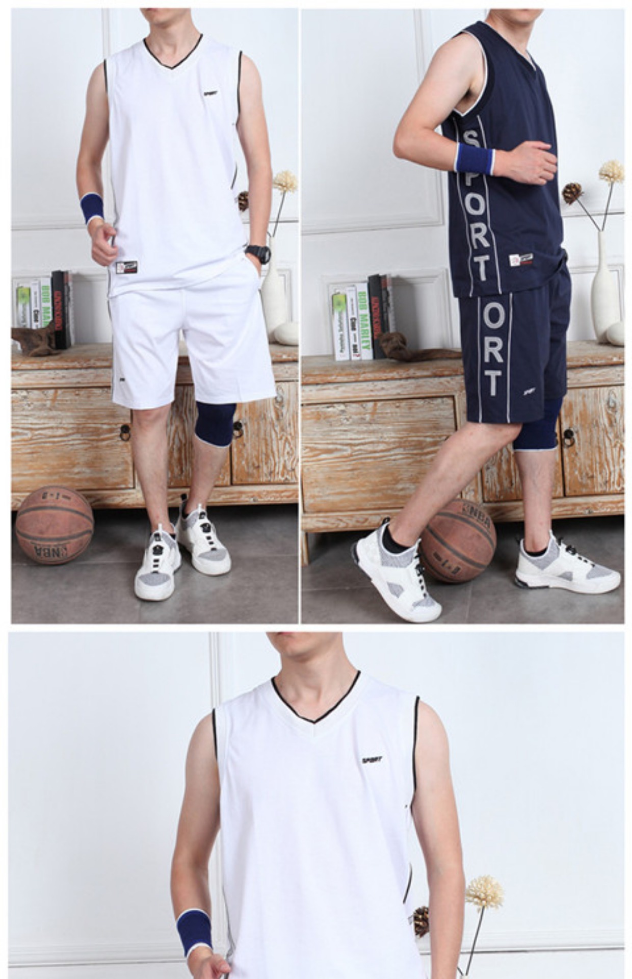 Mùa hè không tay vest nam mùa hè cotton thể thao phù hợp với quần áo mỏng chạy bình thường kích thước lớn dịch vụ nhà lỏng - Thể thao sau bộ quần áo the thao nam nike