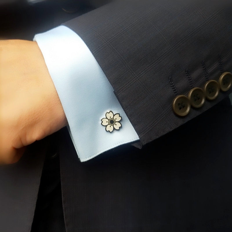 Sterling Silver Invisible Guardian Cherry Blossom Cufflinks French Shirt Cuff Buttons Plum Blossom Cuff Pins Boyfriend Birthday Valentine's Day Gift Sterling Silver Invisible Guardian Cherry Blossom Cufflinks French Shirt Cuff Buttons Plum Blossom Cuff Pins Boyfriend Birthday Valentine's Day Gift