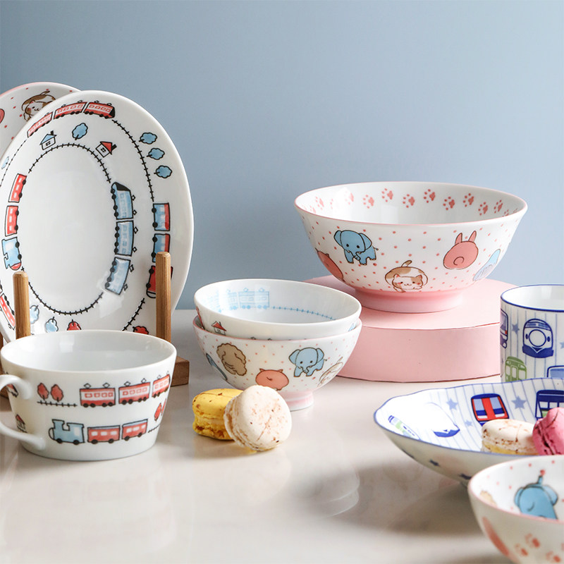 Blue Lotus Glaze Lower Color Japanese Ceramic Children Cutlery Cuddly Home Creative Rice Bowl Salad Bowl Sweet bowl Safe