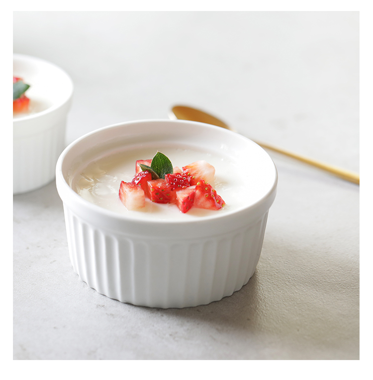Xuất khẩu giá trị đồng tiền Khuôn làm bánh Nhật Bản Shufulei nướng bát thạch pudding bát gốm trắng tinh - Tự làm khuôn nướng khuôn làm bánh trung thu