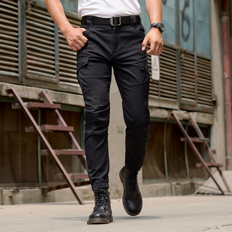 Longya Yinwu tie foot tactical trousers men's summer thin section wild outdoor leisure sports closed overalls iron blood