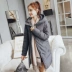 Phụ nữ mới mang thai Một chiếc áo khoác cotton rộng bằng vải cotton dài cho nữ đầm bầu cao cấp Áo thai sản
