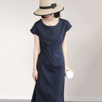 A long butterfly tie with lazy short sleeve dress in a new light - cooked wind in the summer of 2021