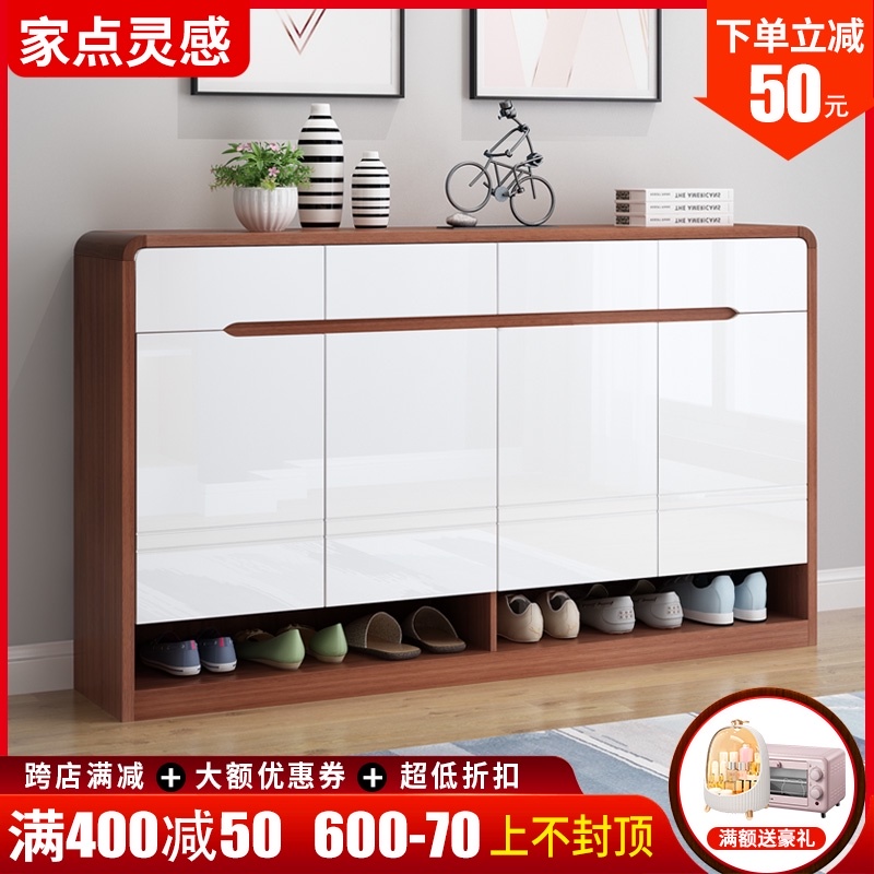 Nordic shoe cabinet door Simple modern foyer cabinet Living room bright paint locker Balcony door shoe cabinet Household