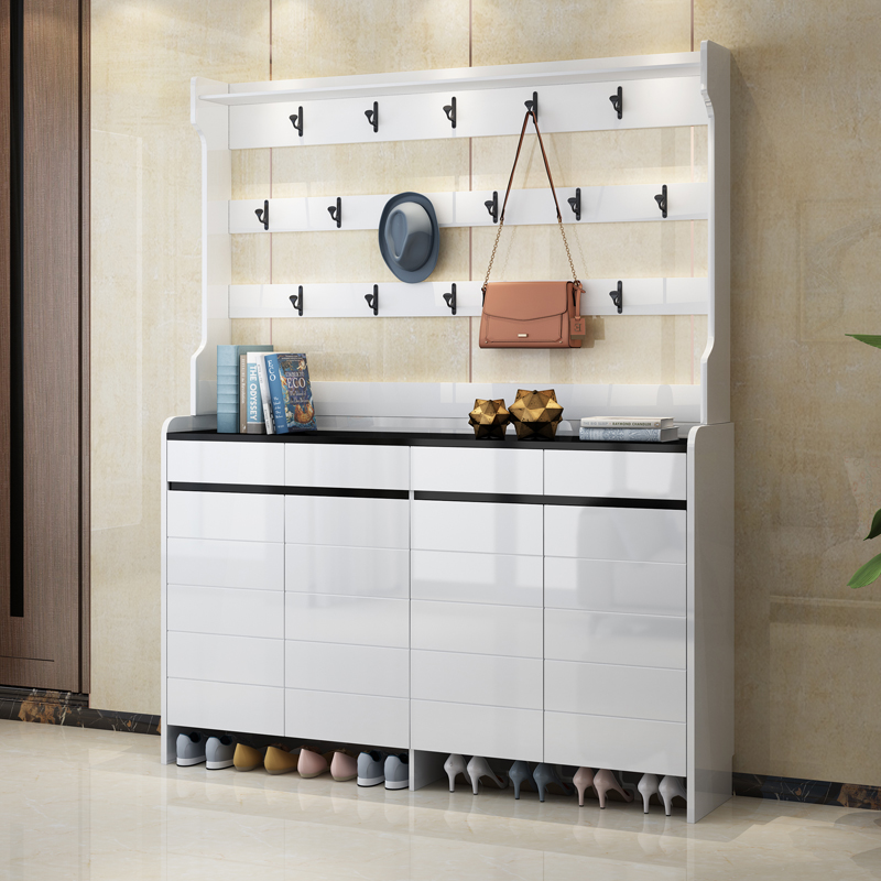Foyer cabinet shoe cabinet hanger all-in-one coat cabinet simple and modern combination storage cabinet porch cabinet multi-functional shoe cabinet