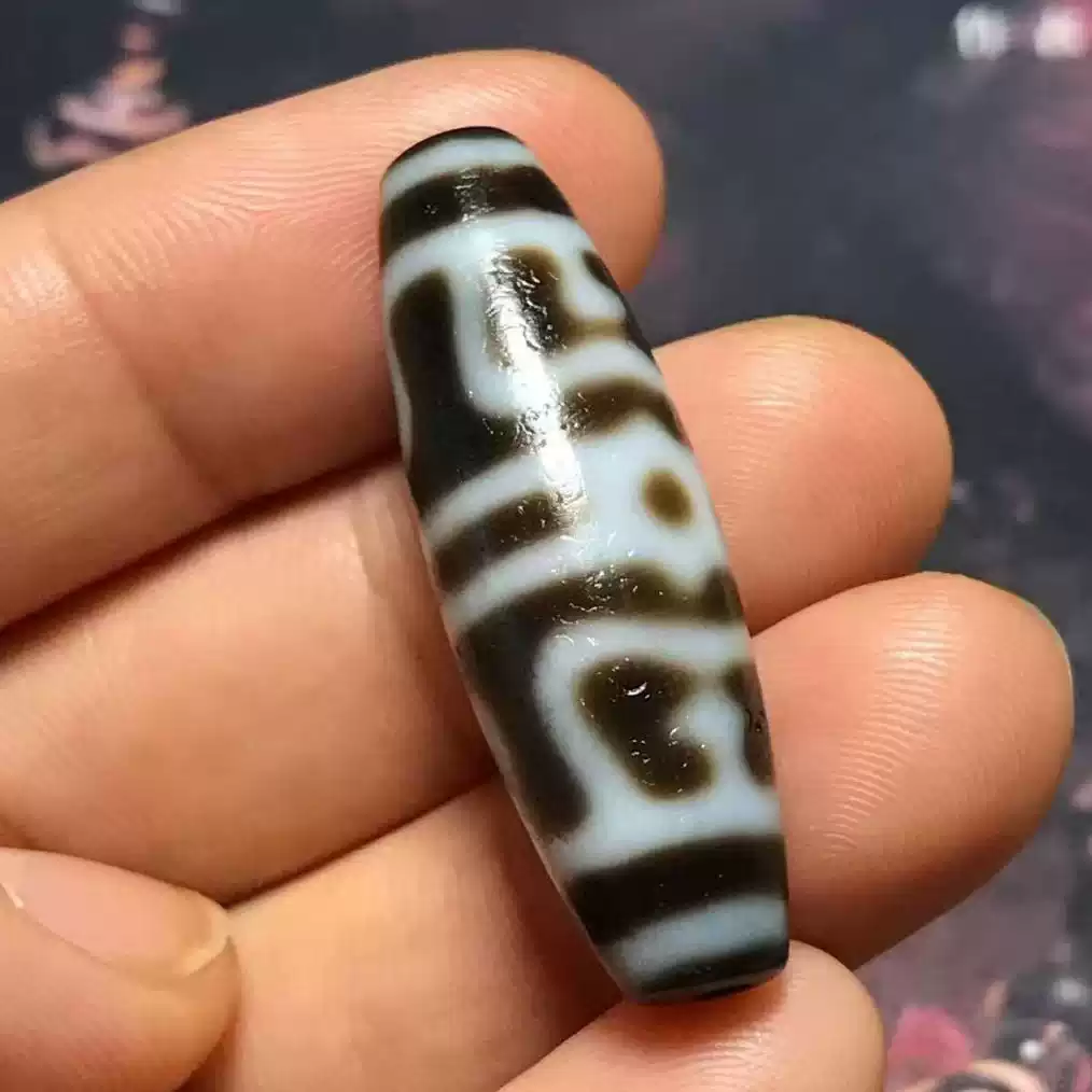 西藏天珠正品金刚星辰十二龟甲天珠老珠仅此一颗10年以上长38M