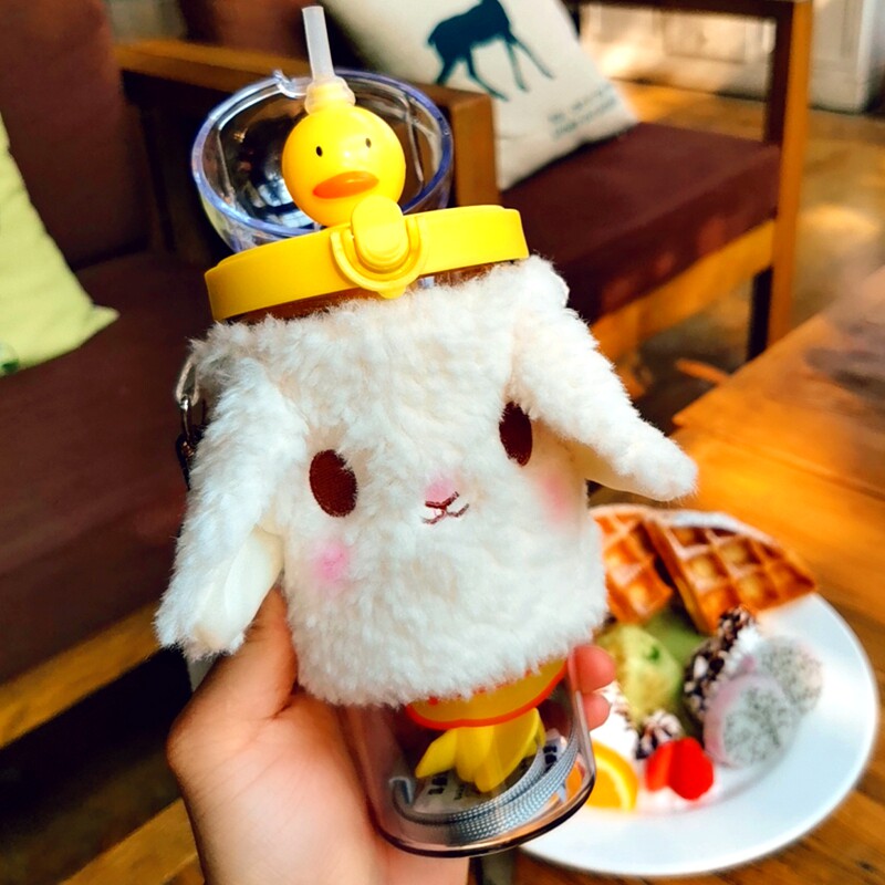 Shake Soundnet Red Rabbit Small Sheep Milk Tea Cup Bagging Skew Satchel Anti-Burn Insulation Universal Protective Sheath With Lifting Rope