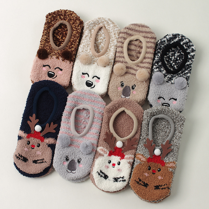 30% Off When Spending over 200, Cartoon Christmas Non-Slip Floor Socks for Women, Trendy and Popular Socks, Autumn and Winter Slippers, Fuzzy Socks