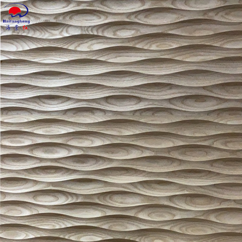 Large line wave board corrugated shape interior decoration board partition background wall panel plain board custom solid wood carving