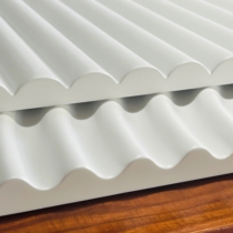 Outer semicircle corrugated board matte paint density board flame retardant PVC solid wood background wall corrugated board decoration custom factory