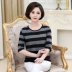 Áo bà mẹ trung niên 2018 tay áo mùa xuân áo sơ mi nữ trung niên hoang dã mùa hè mới áo thun cotton mới áo phông ngắn tay Áo phông