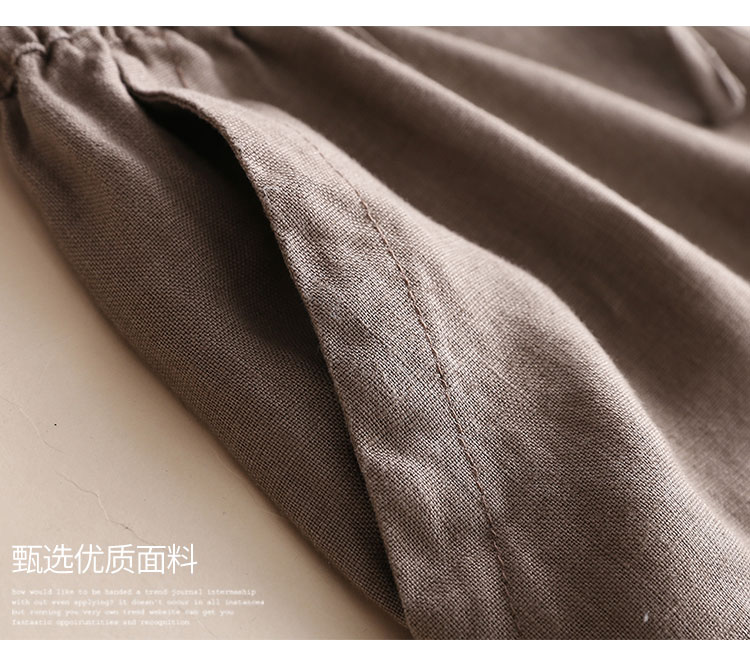 Mùa xuân và mùa hè mới dài quần cotton và vải lanh rộng là quần mỏng kích thước lớn quần mỏng phần thẳng quần thường quần túi hộp nữ