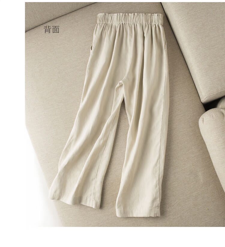 Quần cạp cao cạp cao cạp quần thun lưng cạp cao quần 9 quần rộng size 2019 hè mới quần lửng áo cộc tay nữ