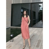 Pacify thiết kế lưng váy chéo hở lưng 2019 mới hè hồng cam chic chic - Sản phẩm HOT đầm trung niên sang trọng