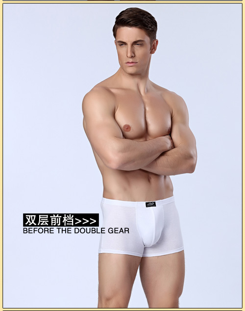 Quần short nam Boxer Quần lửng Quần lửng màu Quần lửng Nam U Convex Mùa hè Thanh niên Bông trắng tinh khiết Boxer quần sip size to