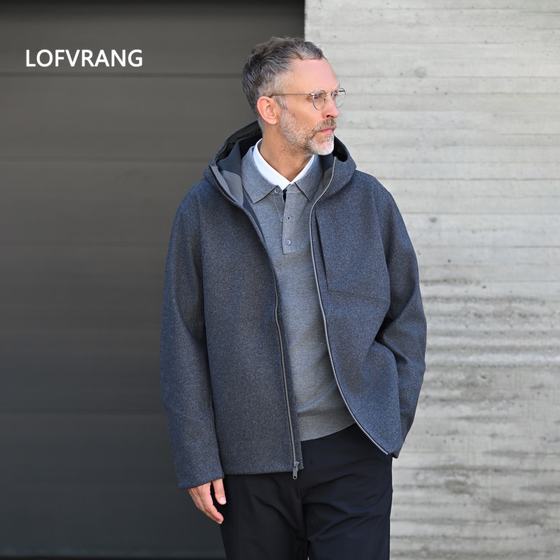 Lofvrang｜Artist |   Autumn and Winter Men's Hooded Wool Assault Jacket, Warm and Taped Commuter Jacket