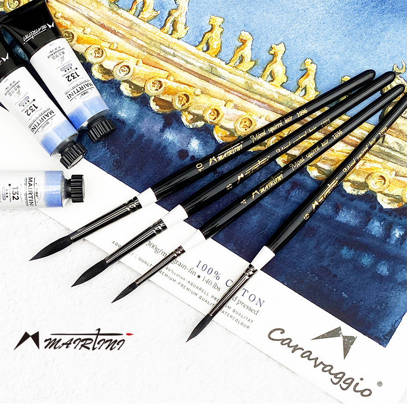 Martini 1096 black night watercolor pen squirrel hair watercolor brush pointed round head brush brush art special black swan
