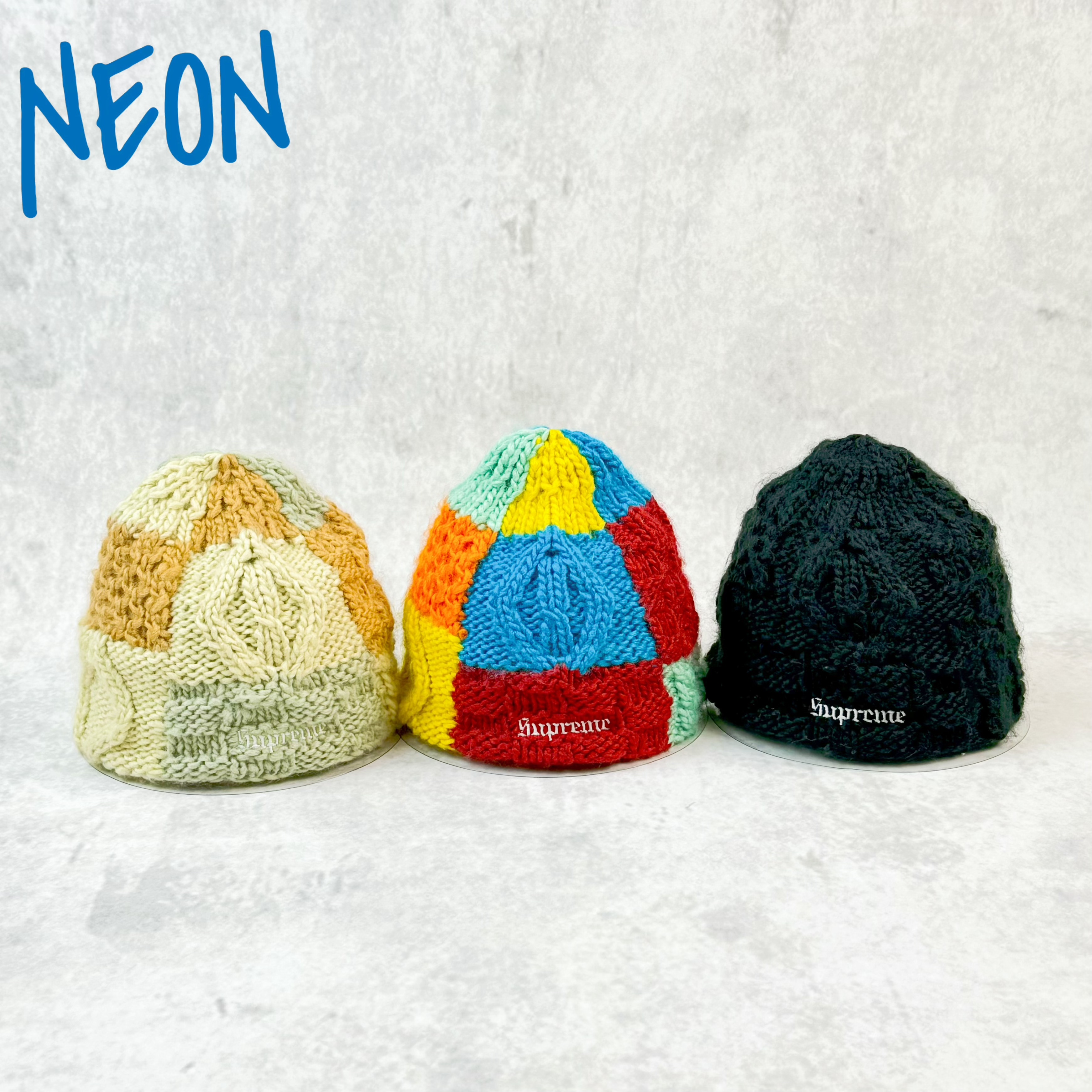 Supreme 2025新品BLOCK KNIT BEANIE ​针织毛线帽三色
