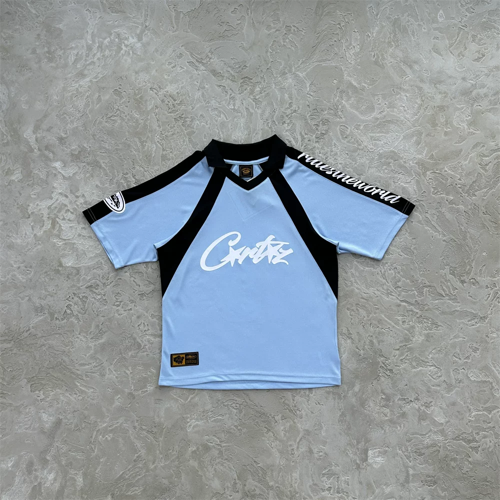 Corteiz Sports футбольная форма, футболка, американский стиль, oversize, с коротким рукавом