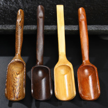 Ebony tea spoon Tea spoon Bamboo Kung Fu tea set Solid wood spare parts Tea ceremony shovel Household six gentlemen set