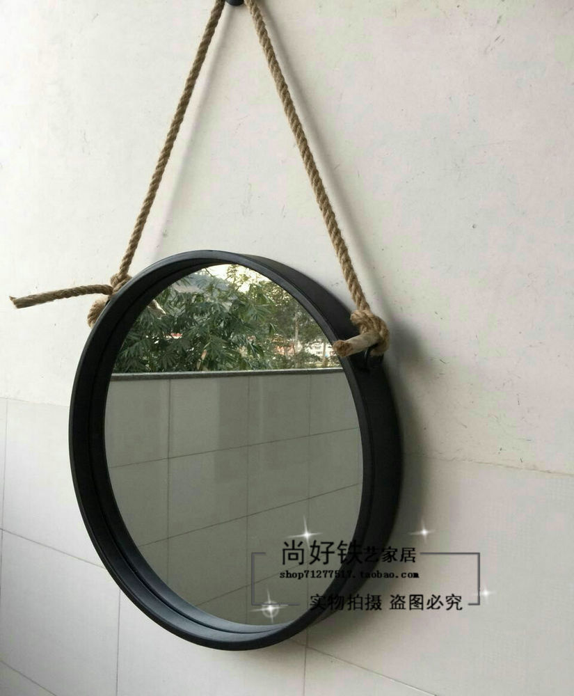 Gương rèn đôi bằng sắt rèn gương tròn gương trang điểm gương phòng tắm gương thay gương - Gương gương trang điểm để bàn