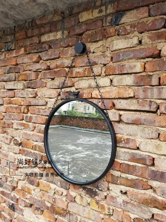 Gương phòng tắm Bắc Âu gương trang điểm gương phòng tắm treo tường gương phòng tắm gương phòng tắm lớn gương tròn - Gương gương