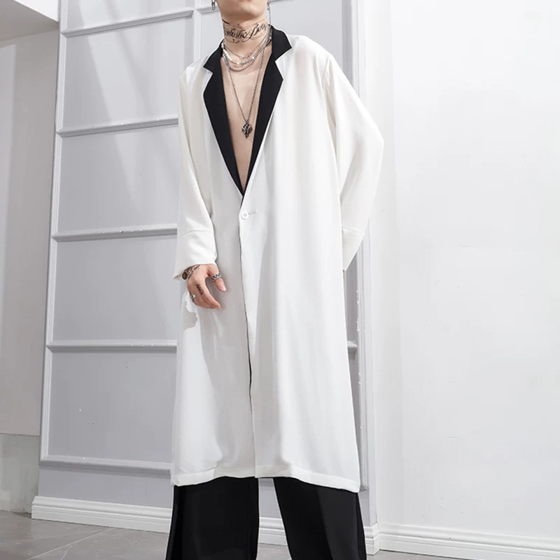 Summer long trench coat, white jacket, mid-length