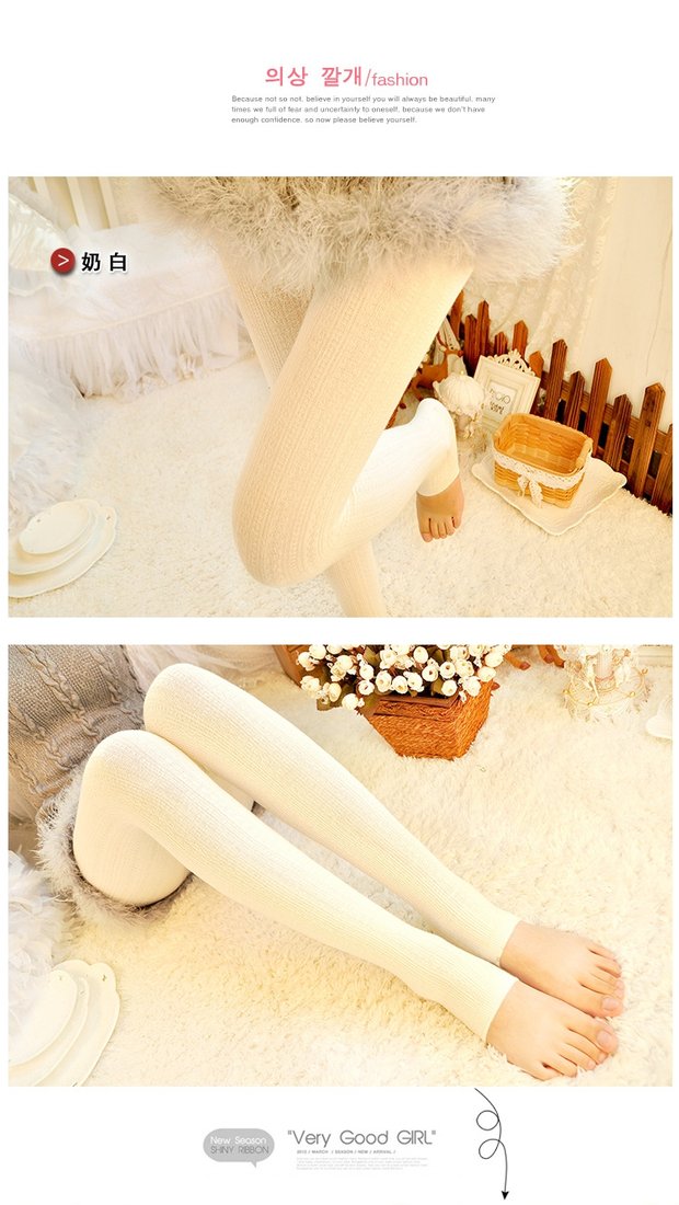 Mùa xuân và mùa thu xà cạp cotton quần mỏng màu kẹo vớ của phụ nữ bước trên chân bên ngoài len mặc đan sọc xoắn kích thước lớn quần thể thao nữ dài
